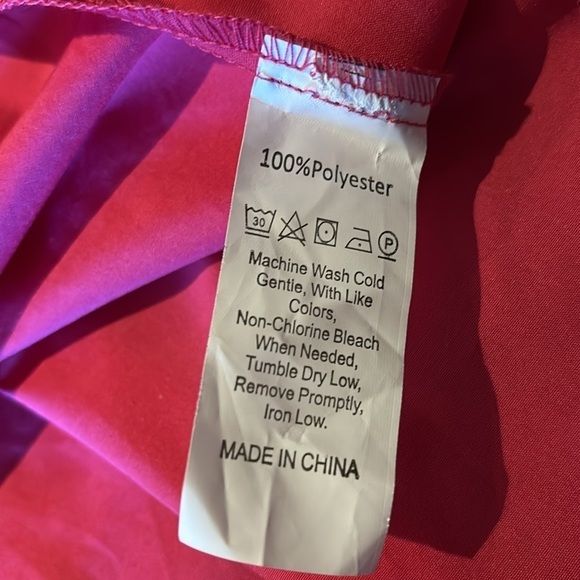 Vintage corset style pink peplum button down top with bell sleeves  Sz M - Picture 7 of 12